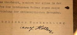 Hitler psal o odstranění Židů už v roce 1919, dokládá to jeho dopis