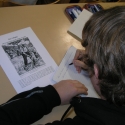práce s karikaturou a textem nacistické čítanky (GOH Ostrava)