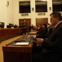 Pohled do jednacího sálu v průběhu II. dne konference, v popředí Martin Sedlář (SE-MO Data)