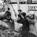 příprava hlubinné pumy na HMS Dianthus