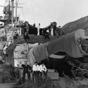 Tirpitz zamaskovaný ve fjordu