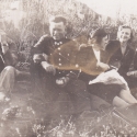 Josef Šimíček (vpravo) s kamarády na vycházce v okolí Turčanského Sv. Martina 15.5.1938
