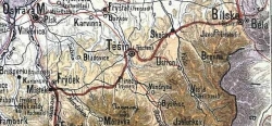 Mapa Těšínské Slezsko