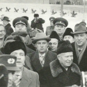 17. 1. 1963 navštívil nejvyšší představitel Sovětského svazu Nikita Chruščov východní Berlín.  Snímek je pořízen u přechodu Checkpoint Charlie.