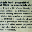 "V Čechách byli propuštěni všichni Židé ze zemských služeb"-Moravský deník-23.03. 1939