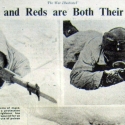 Omrzliny a Rudí jsou jejich nepřátelé - Finští vojáci nosí dva druhy masek. Zde máme vlněnou, chránící před omrzlinami a soused vedle má plynovou masku pro případ možného plynového útoku. 1940/23