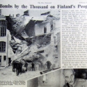 Tisíce bomb dopadají na Finy - Tento zničený dům, označený sověty za "vojenský objekt", je nizozemský konzulát v severozápadním Finsku, na který byla svržena ruská bomba. 1940/24