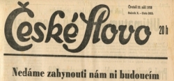 České slovo, 22. 9. 1938