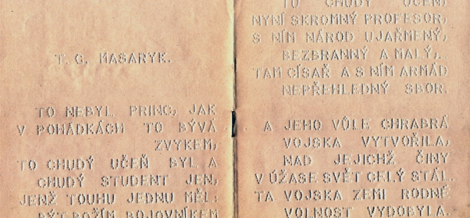 Unikátní brožura s oslavnou básní o T. G. Masarykovi