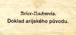 Doklad árijského původu - Arier-Nachweis (1941)