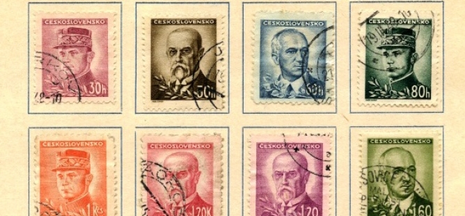 Pamětní poštovní známky z let 1945-1948