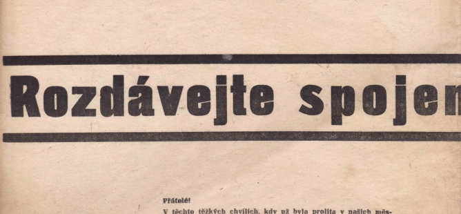 Soubor letáků z roku 1968 - reakce na okupaci 
