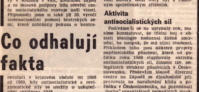 Co psalo Rudé právo a Zemědělské noviny během Palachova týdne v lednu 1989?