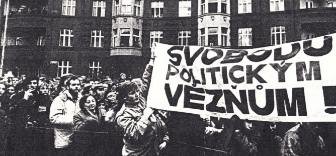 Oznámení shromáždění ke Dni lidských práv v Praze 10.12. 1988 
